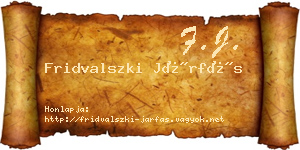 Fridvalszki Járfás névjegykártya